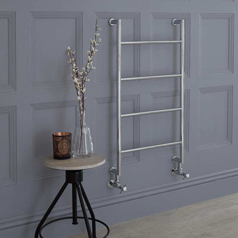 Milano Derwent - Traditional Brass Minimalist Heated Towel Rail - 900mm x 500mm