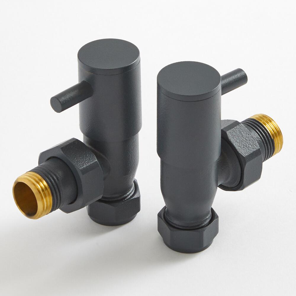 Milano - Modern Anthracite Angled Radiator Valves