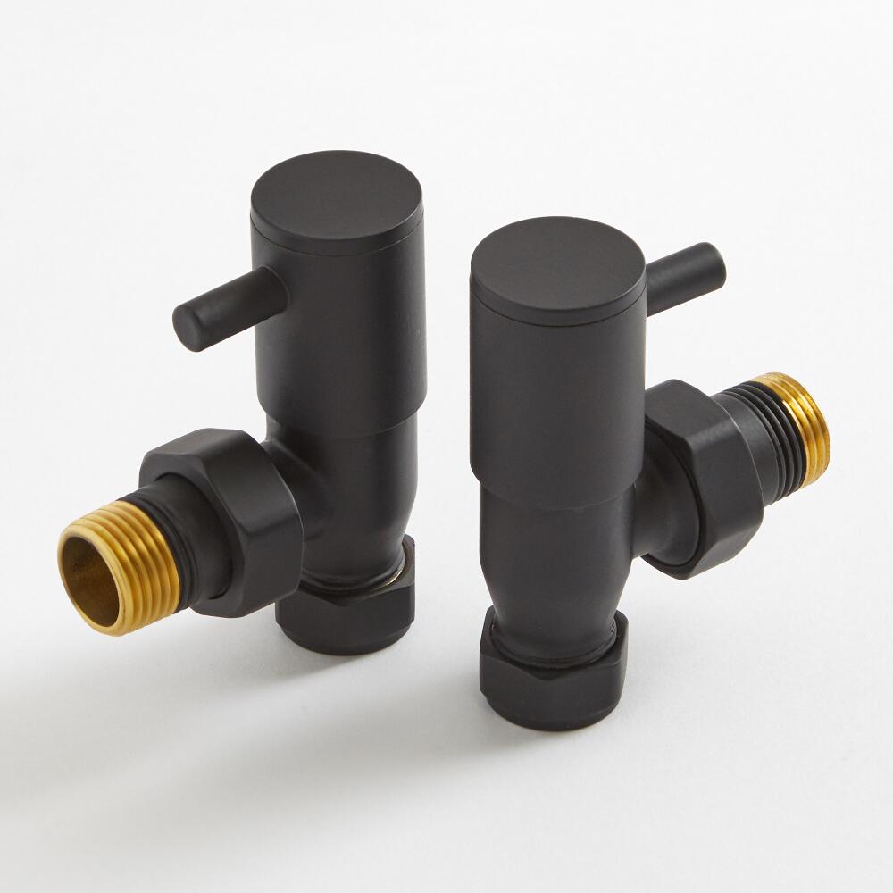 Milano - Modern Black Angled Radiator Valves