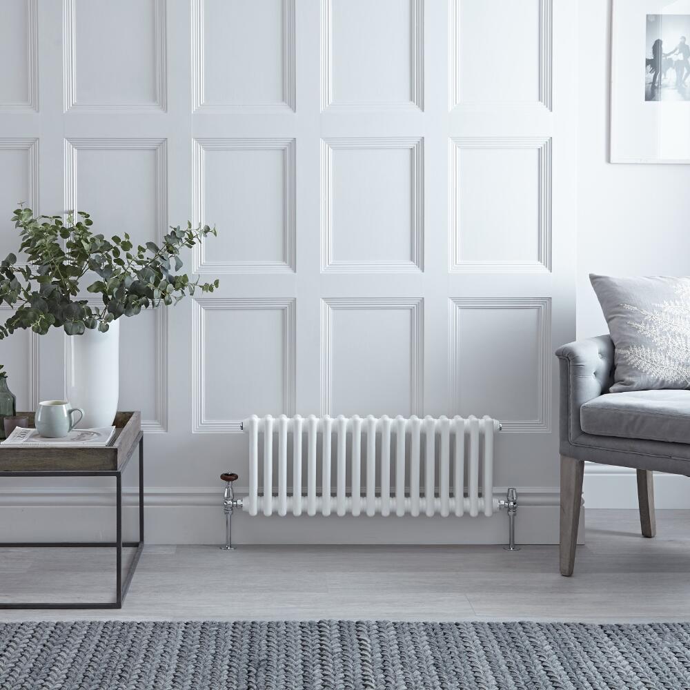 Milano Windsor - White Horizontal Traditional Column Radiator - 300mm x 605mm (Triple Column)