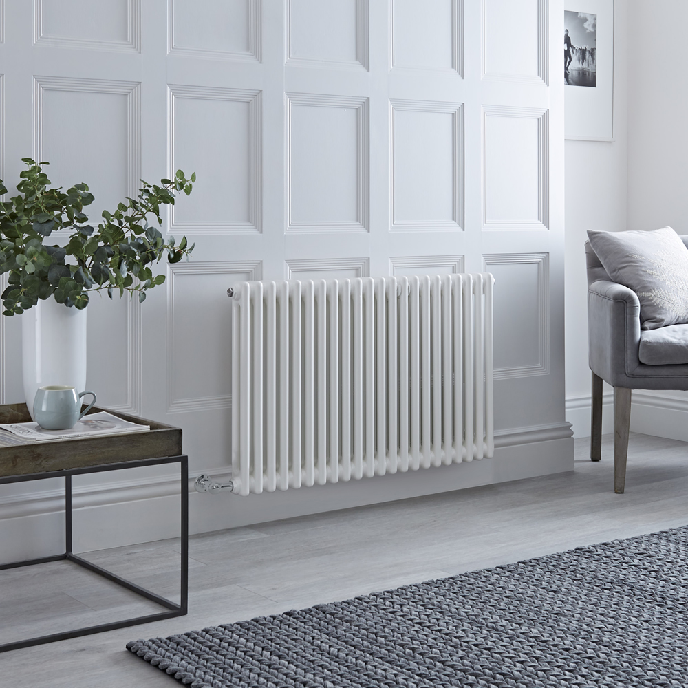 Milano Windsor - Traditional 22 x 2 Column Electric Radiator Cast Iron Style White 600mm x 1013mm (Horizontal)