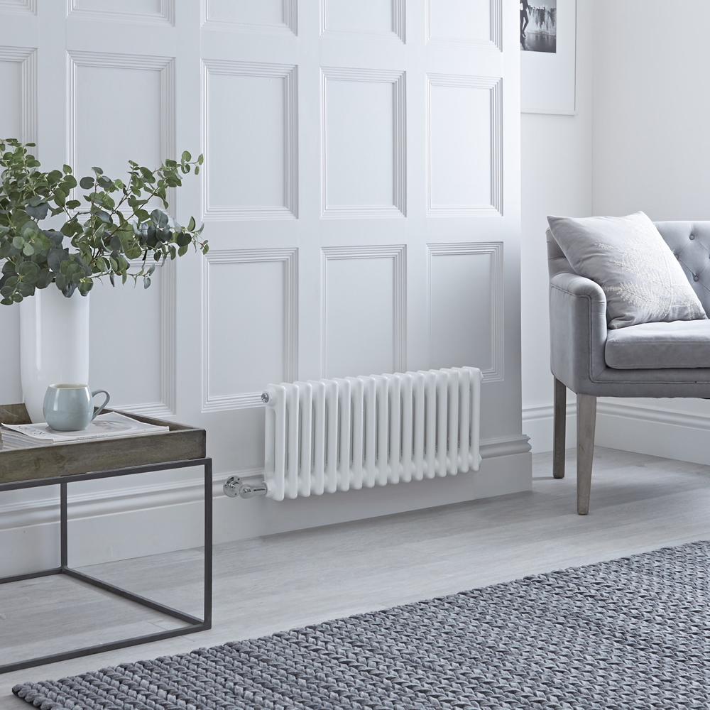Milano Windsor - Traditional 17 x 2 Column Electric Radiator Cast Iron Style White 300mm x 788mm