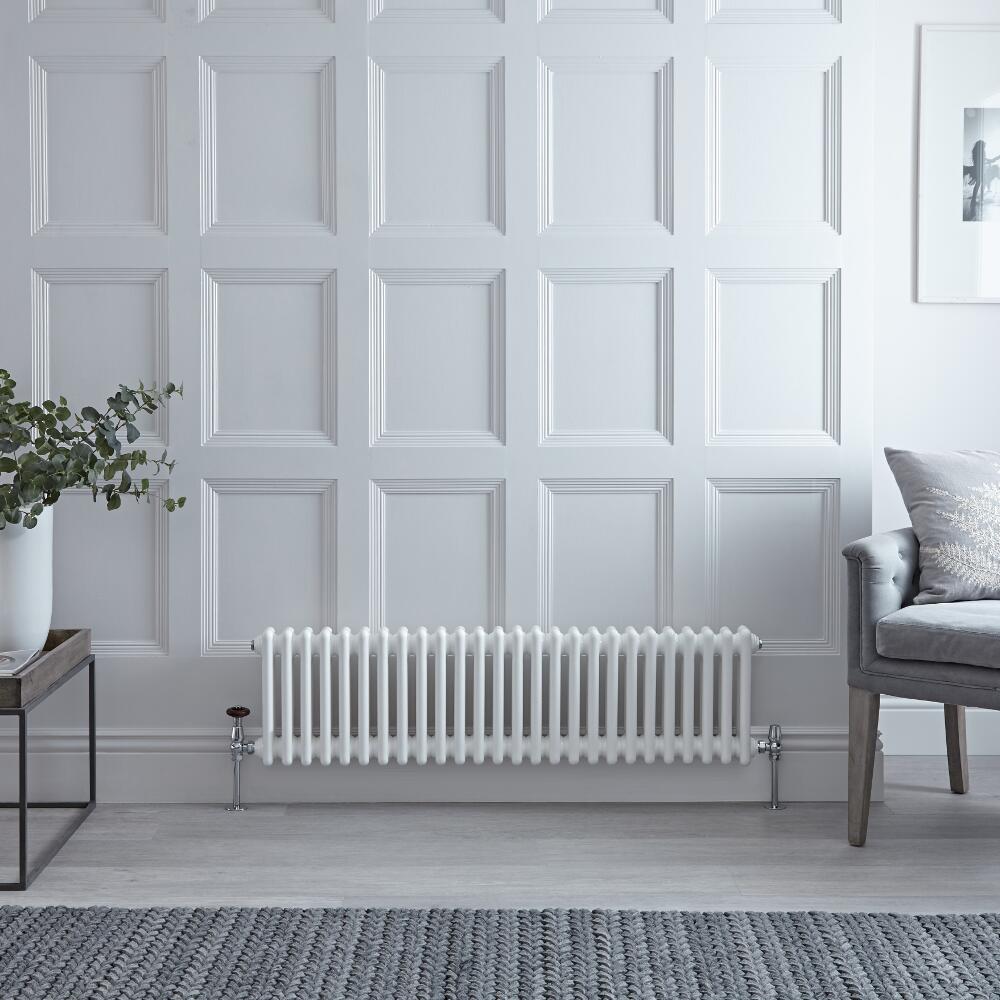 Milano Windsor - Traditional 26 x 2 Column Radiator Cast Iron Style White 300mm x 1190mm