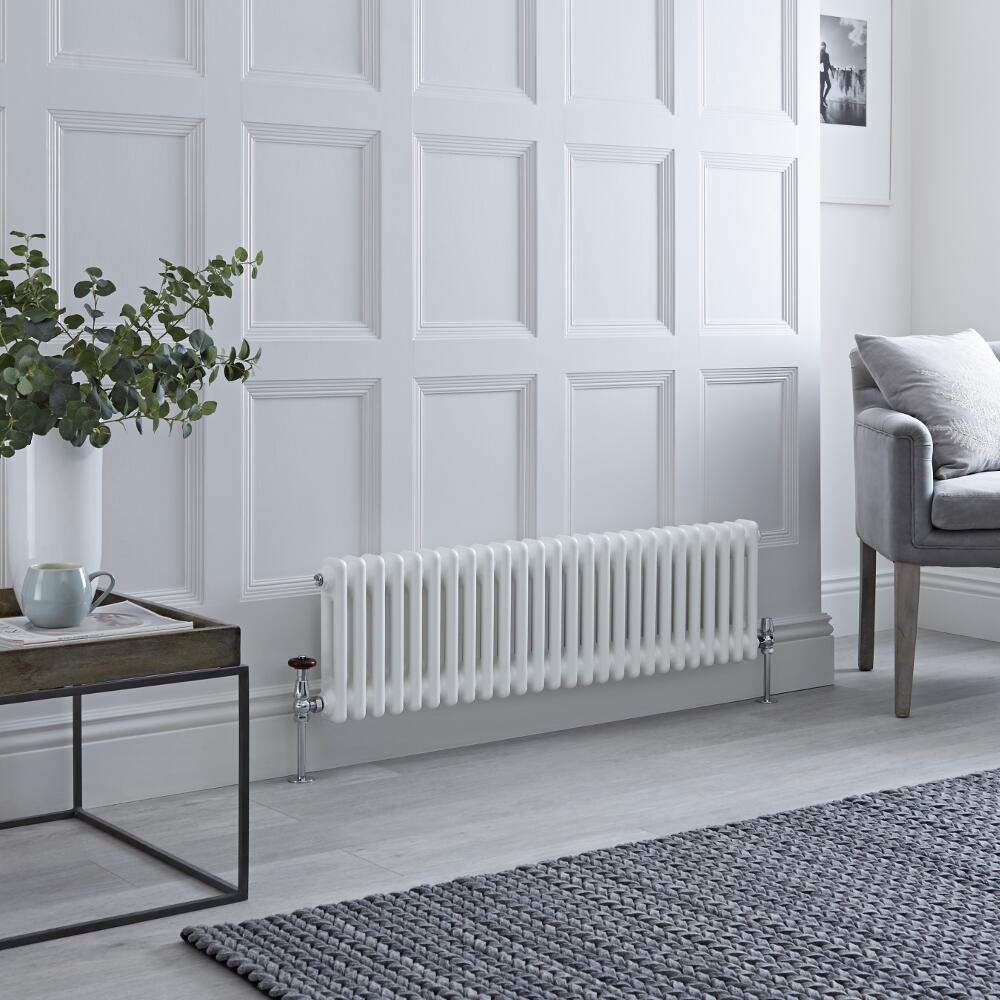 Milano Windsor - Traditional White Vertical Column Radiator - 300mm x 1193mm (Double Column)