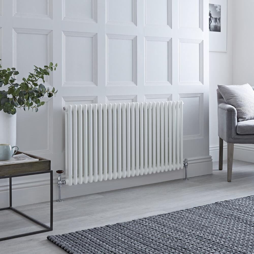 Milano Windsor - White Traditional Horizontal Column Radiator - 600mm x 1193mm (Double Column)