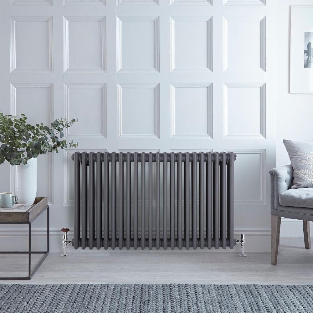 Milano Windsor - Anthracite Horizontal Traditional Column Radiator - 600mm x 1010mm (Triple Column)