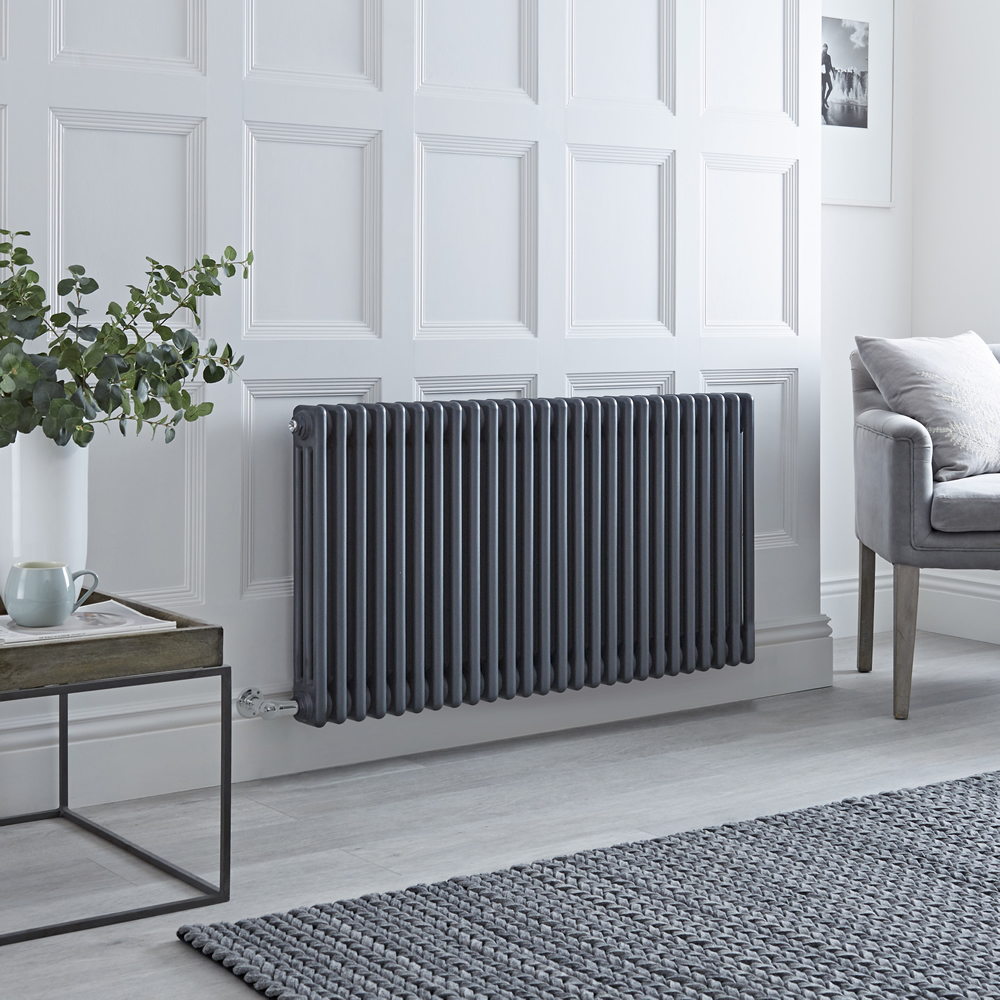 Milano Windsor - Traditional 3 Column Electric Radiator - Cast Iron Style - Anthracite 600mm x 1193mm