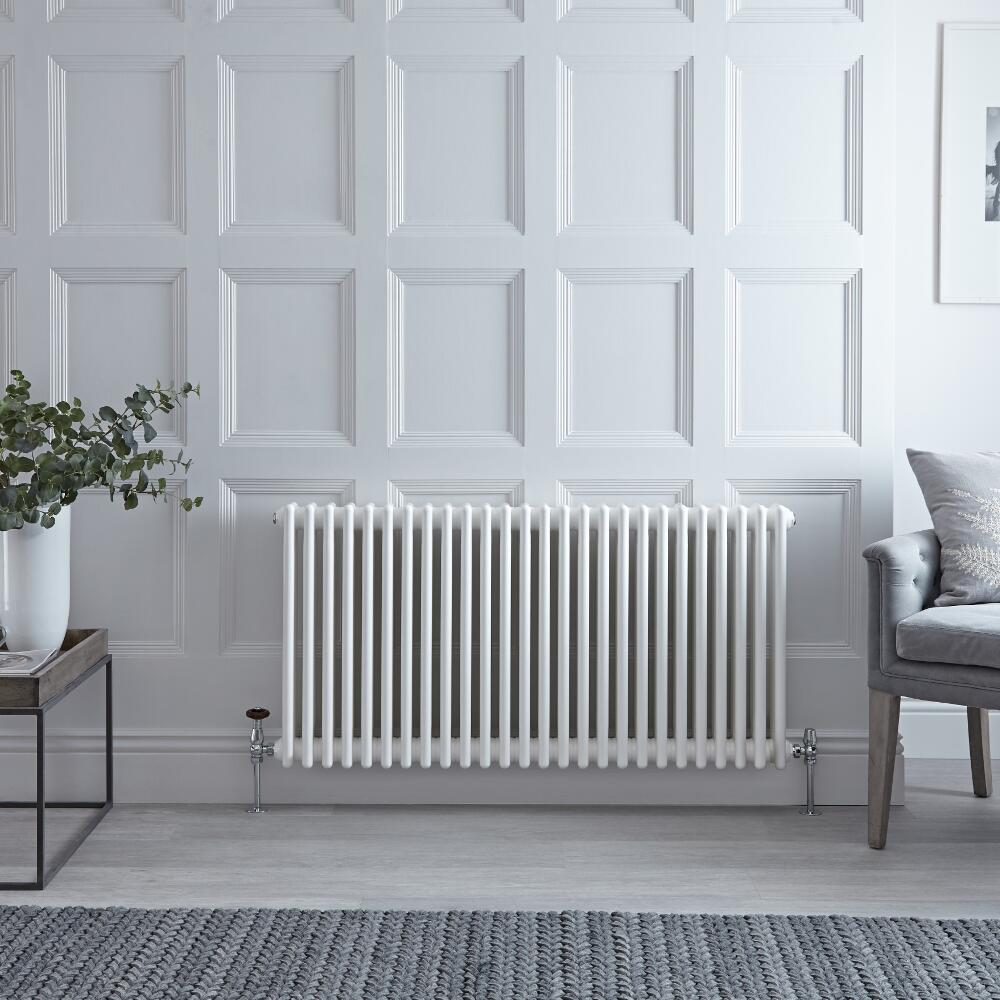 Milano Windsor - White Horizontal Traditional Column Radiator - 600mm x 1190mm (Four Column)
