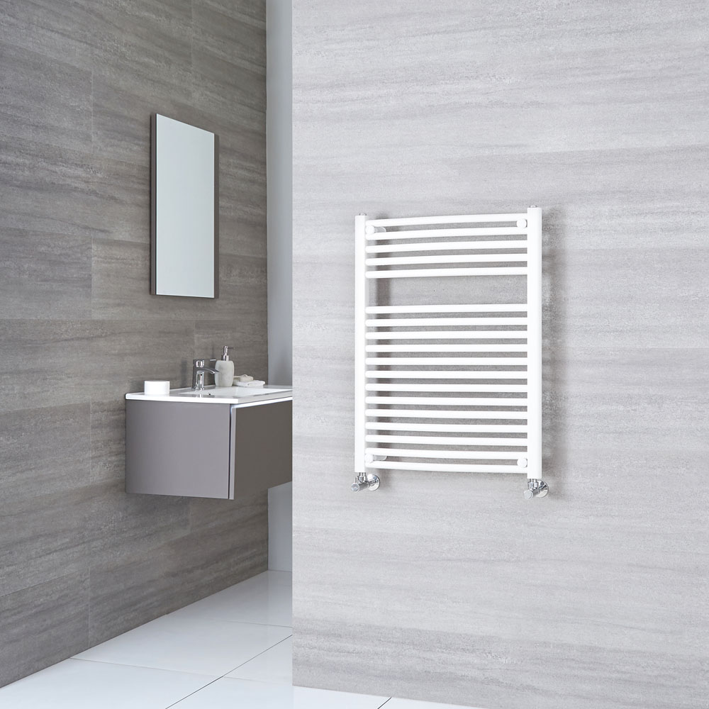 Sterling - White Curved Heated Towel Rail - 800mm x 600mm