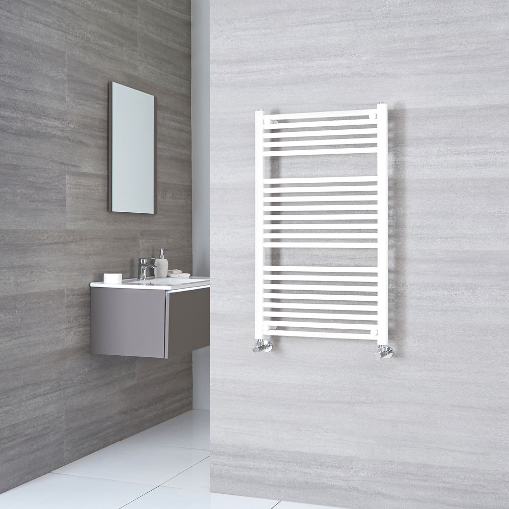 Sterling - White Flat Heated Towel Rail - 1000mm x 600mm