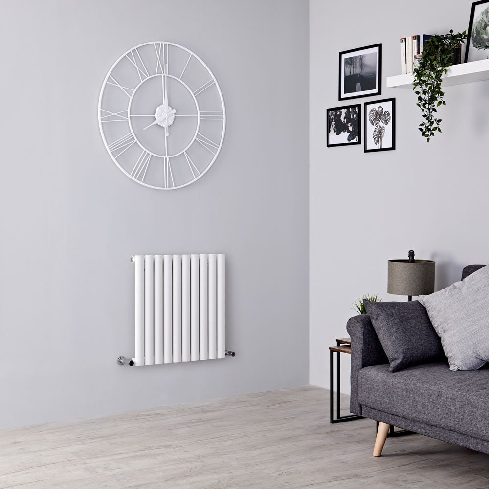 Milano Aruba Aiko - White Horizontal Designer Radiator - 600mm x 595mm