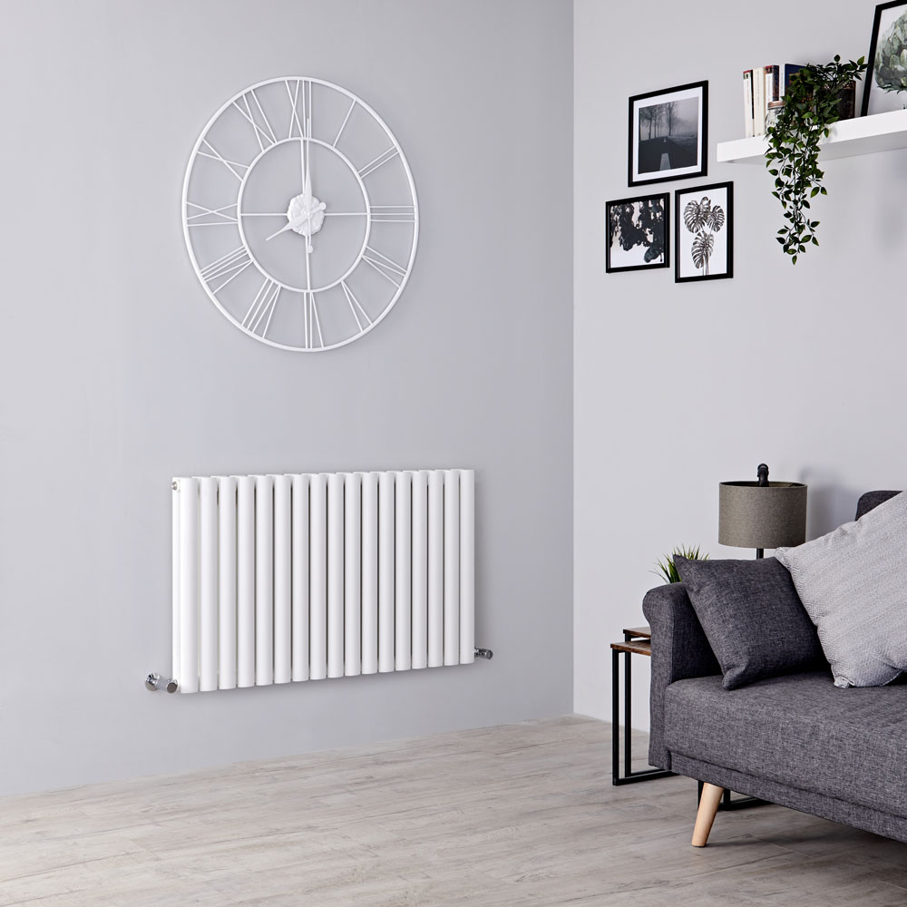 Milano Aruba Aiko - White Horizontal Designer Radiator - 600mm x 1000mm (Double Panel)