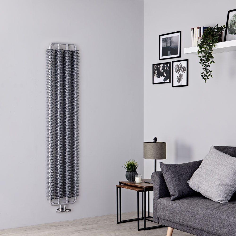 Terma Ribbon - Silver Vertical Designer Radiator - 1720mm x 390mm
