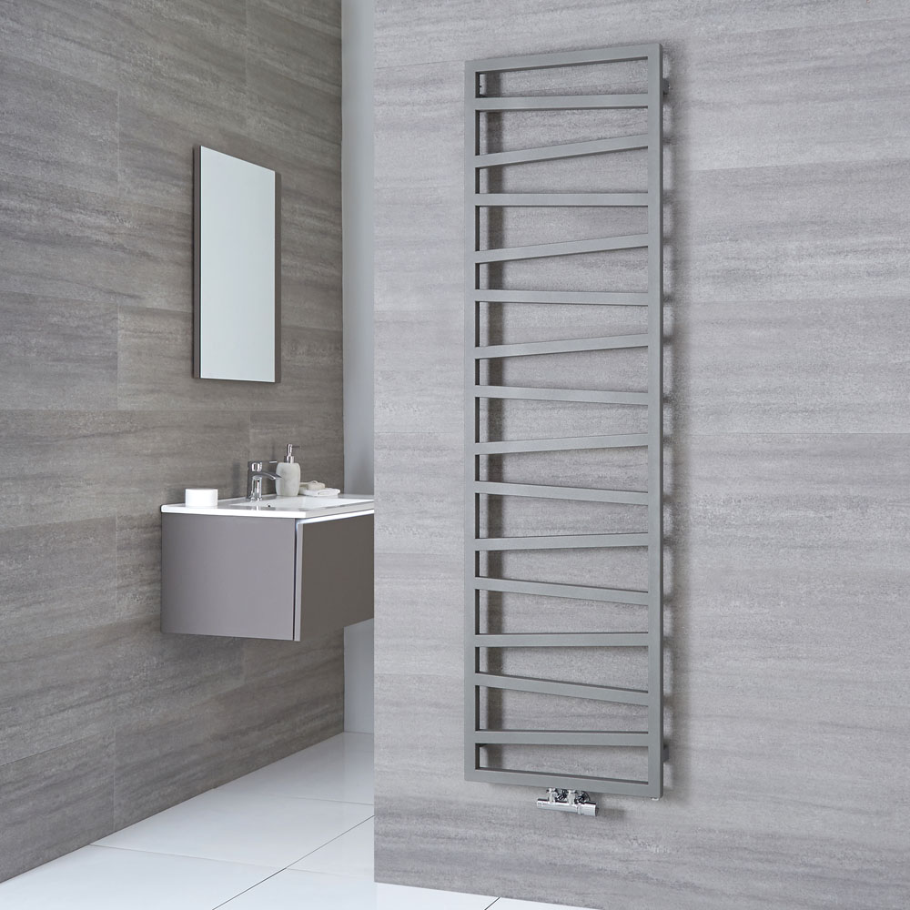 Terma ZigZag - Silver Vertical Heated Towel Rail - 1780mm x 500mm