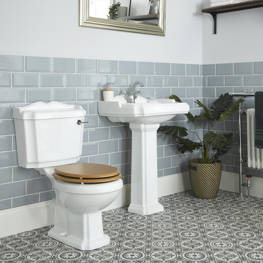 Milano Legend - Traditional Close Coupled Toilet and Pedestal Basin Set