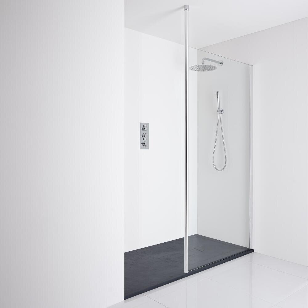 Milano Alto Recessed Walk-In Shower Enclosure (1400 x 900mm) - Inc. Slate Tray