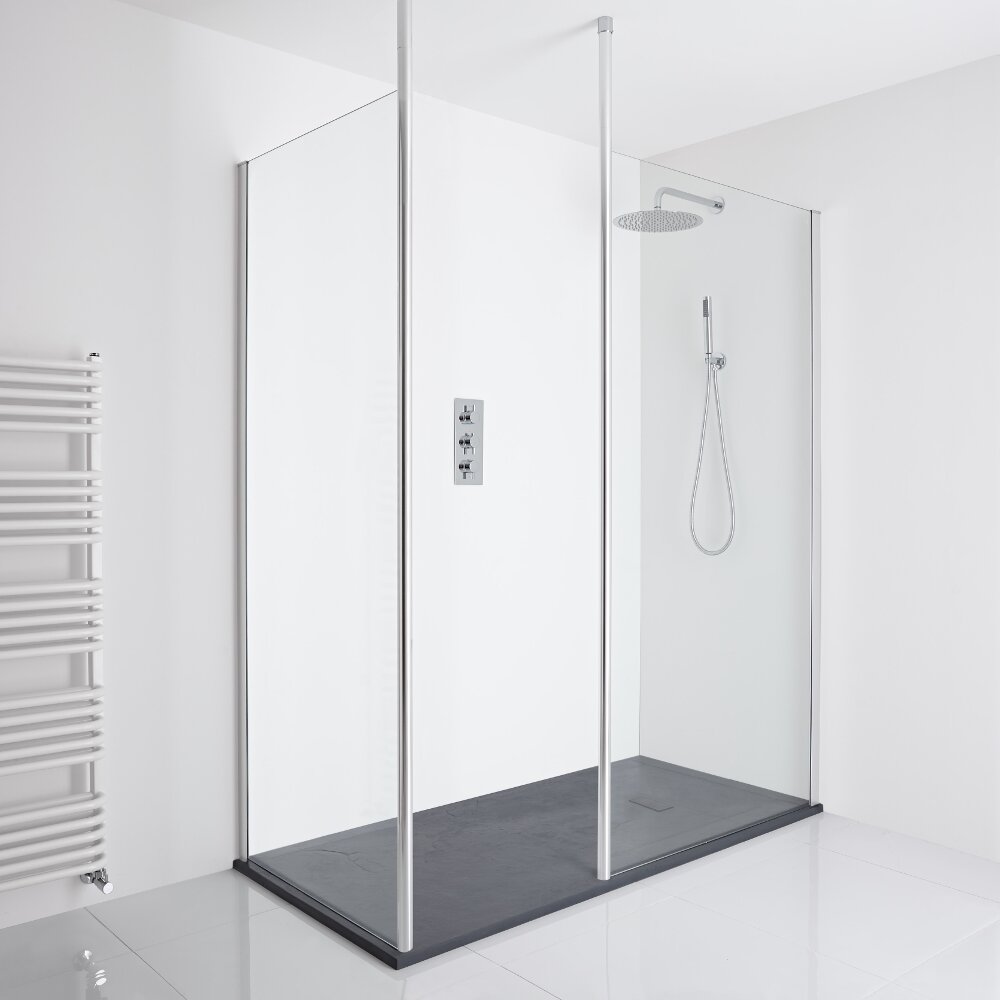 Milano Alto Corner Walk-In Shower Enclosure (1700 x 900mm) - Inc. Slate Tray