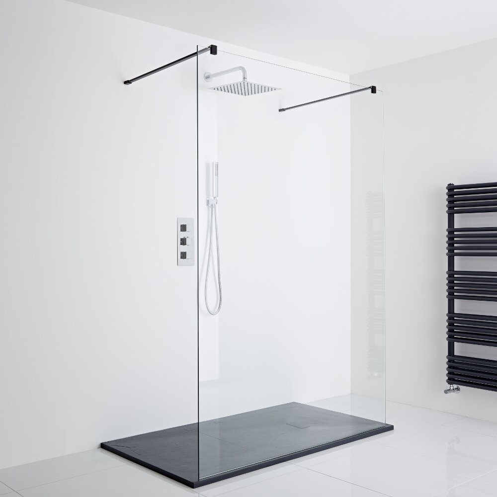 Milano Floating Walk-In Shower (1400 x 900mm) - Inc. Slate Tray