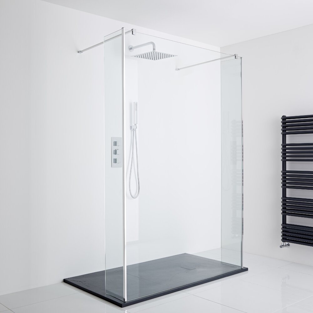 Milano Walk-In Shower Enclosure with 1200x800mm Slate Effect Tray