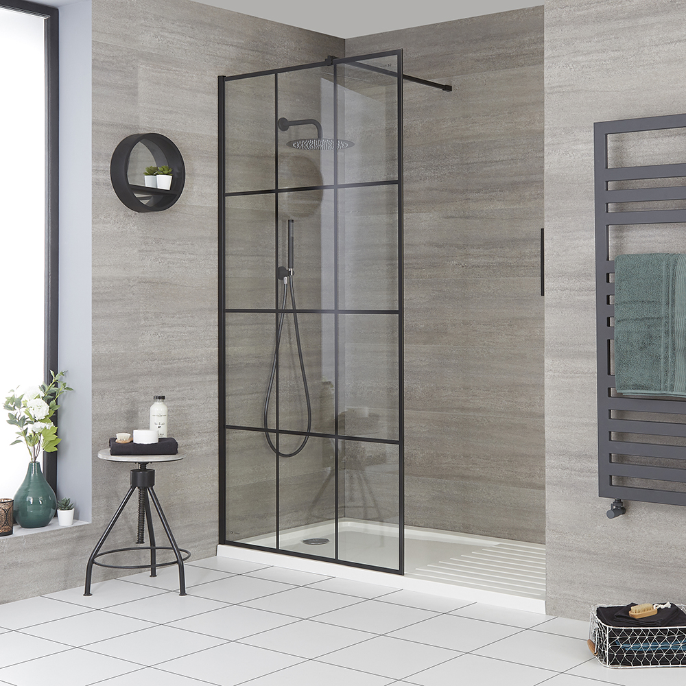 Milano Barq - Recessed Walk-In Shower Enclosure with Tray - Choice of Sizes