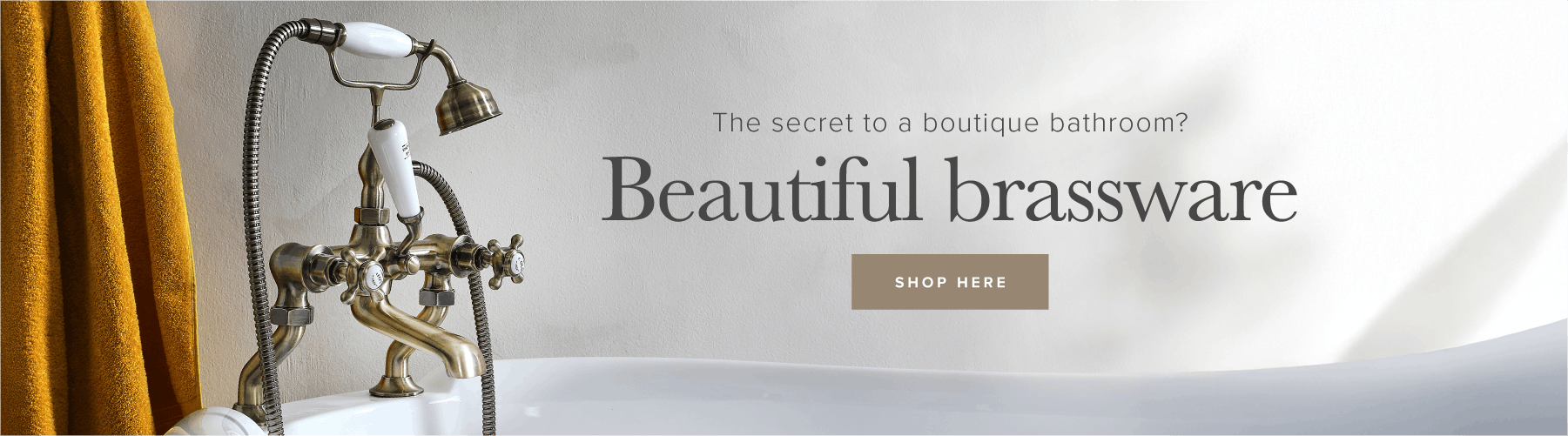 The secret to a boutique bathroom? Beautiful brassware