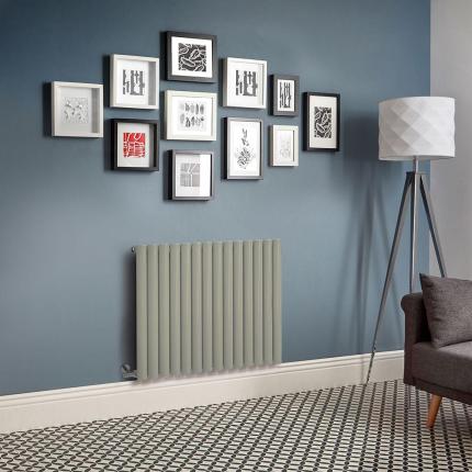 Milano Aruba - Electric Sage Leaf Green Horizontal Designer Radiator - 635mm Tall - Choice of Size, Thermostat and Cable Cover