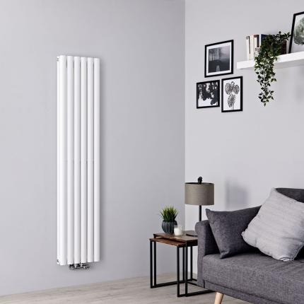 Milano Aruba Flow - Vertical Designer Radiator - Double Panel - White