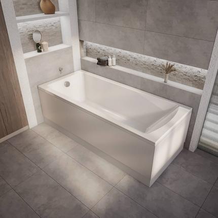 Milano Elswick - 1600mm x 700mm Modern Square Single Ended Standard Bath - Choice of Panels