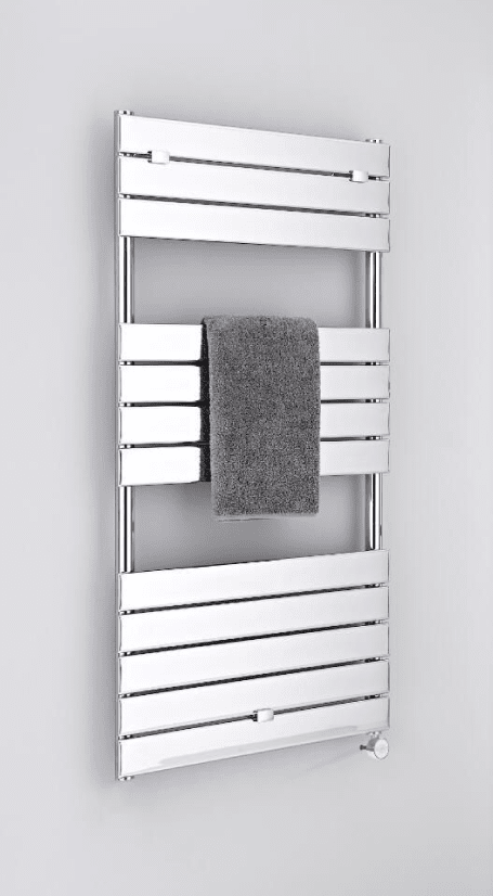 Milano Lustro chrome flat panel designer heated towel rail available in a choice of sizes