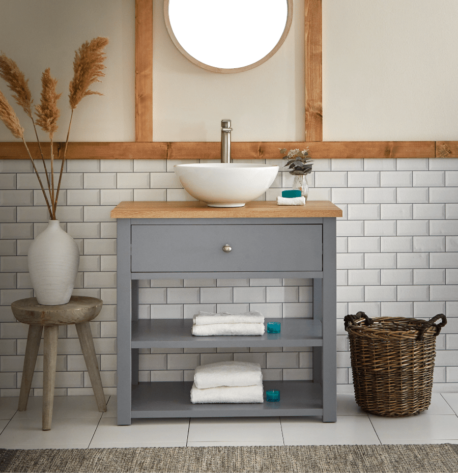Milano Henley light grey traditional vanity unit choice of basin and handle finish 