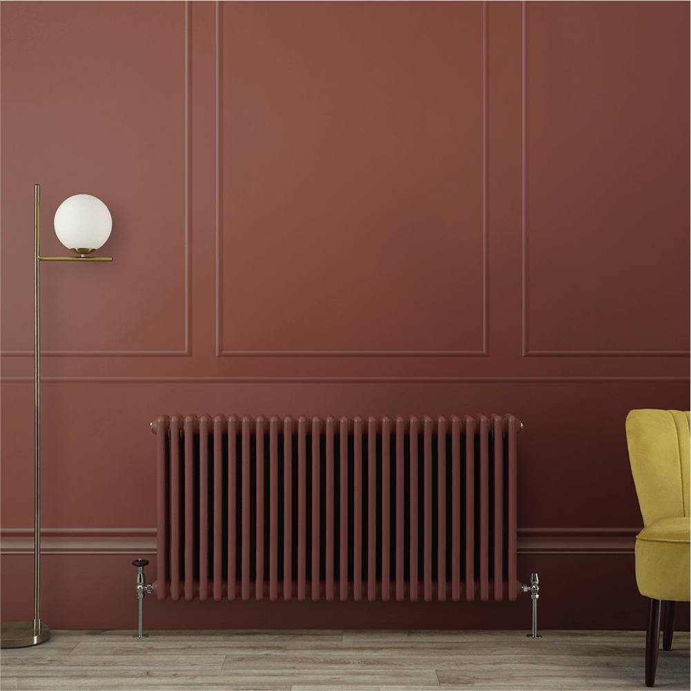 Milano Windsor Booth Red Horizontal Traditional Triple Column Radiator - Choice of Size