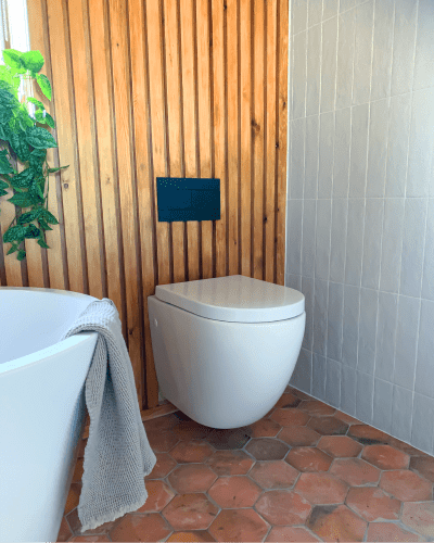 Milano Ballam short frame wall hung toilet with choice of flush plate